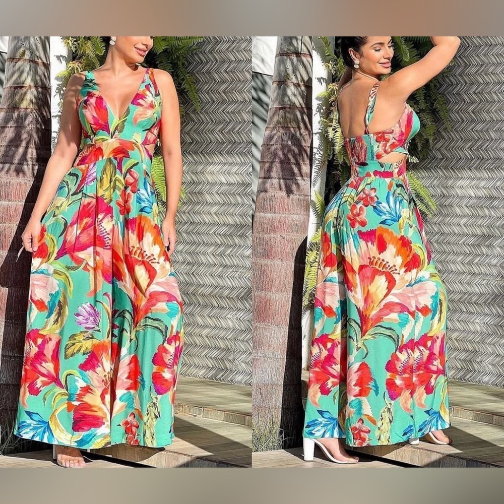SOLD - FARM Rio Tropicarte Jumpsuit Size S - Picture 3 of 10